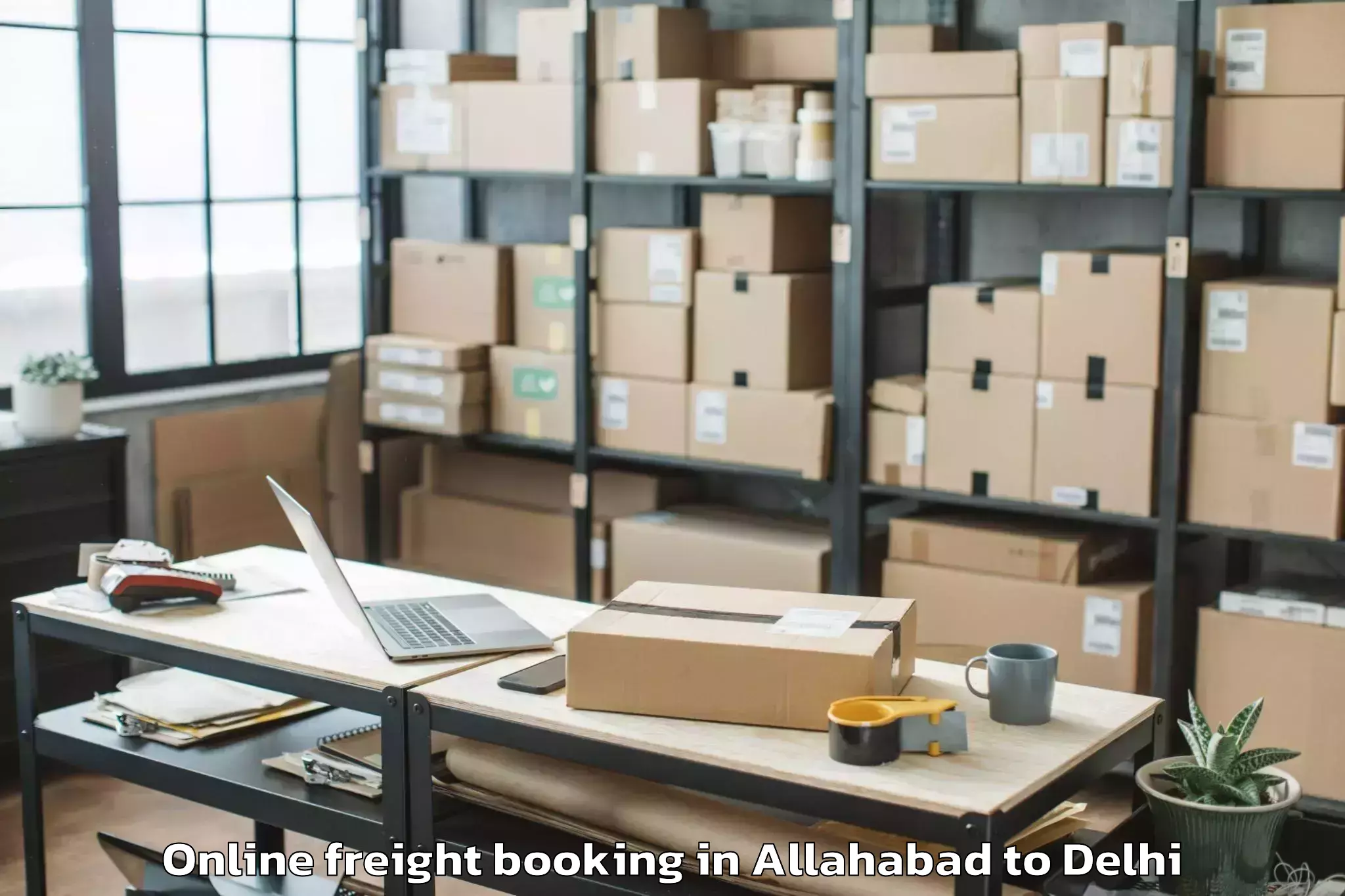 Efficient Allahabad to Parsvnath Mall Azadpur Online Freight Booking